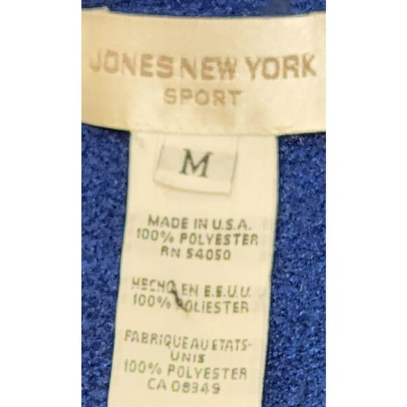 Jones New York Sportswear‎ Button-up Blue Soft Fleece Cardigan Overcoat Medium - Picture 3 of 5